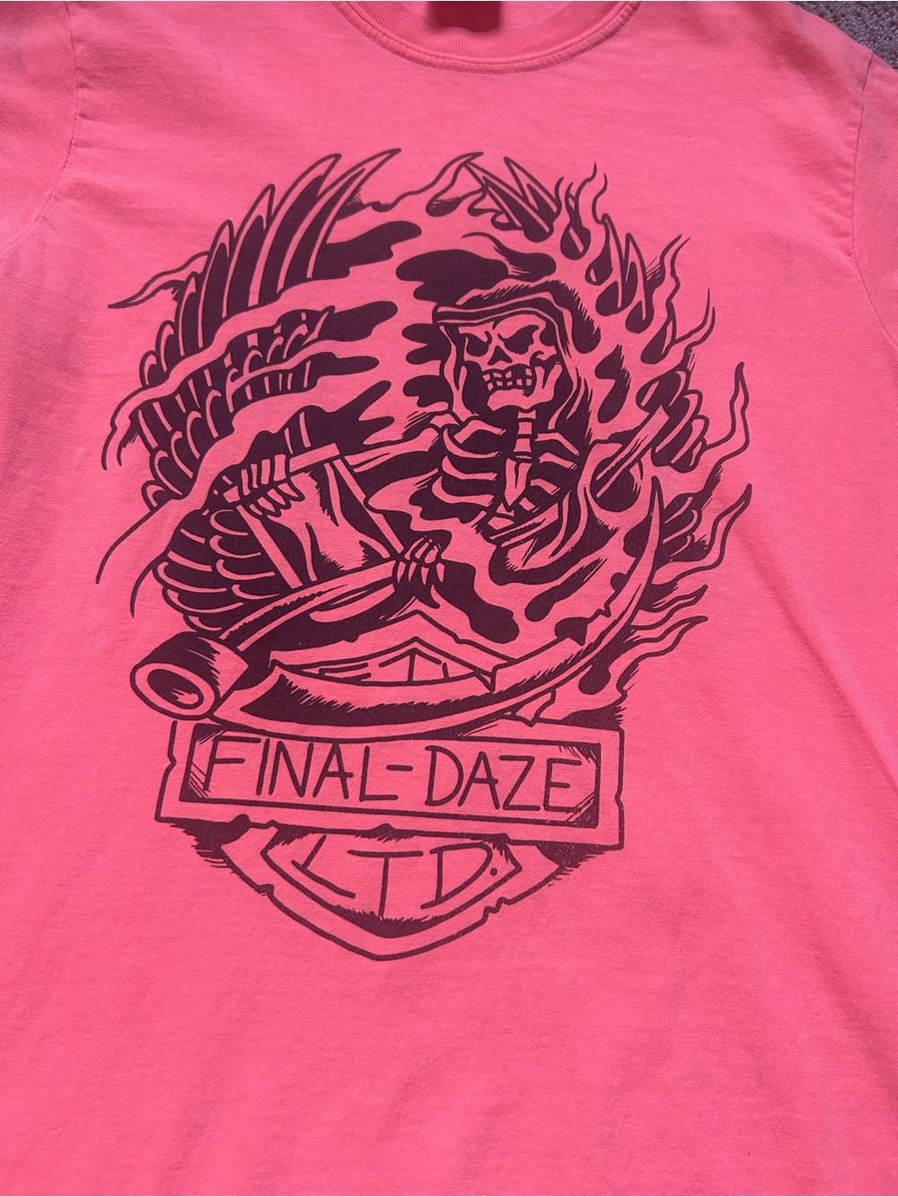 Local Tattoo Artist Design Final-Daze LTD Graphic Tee - Pink Unisex size S